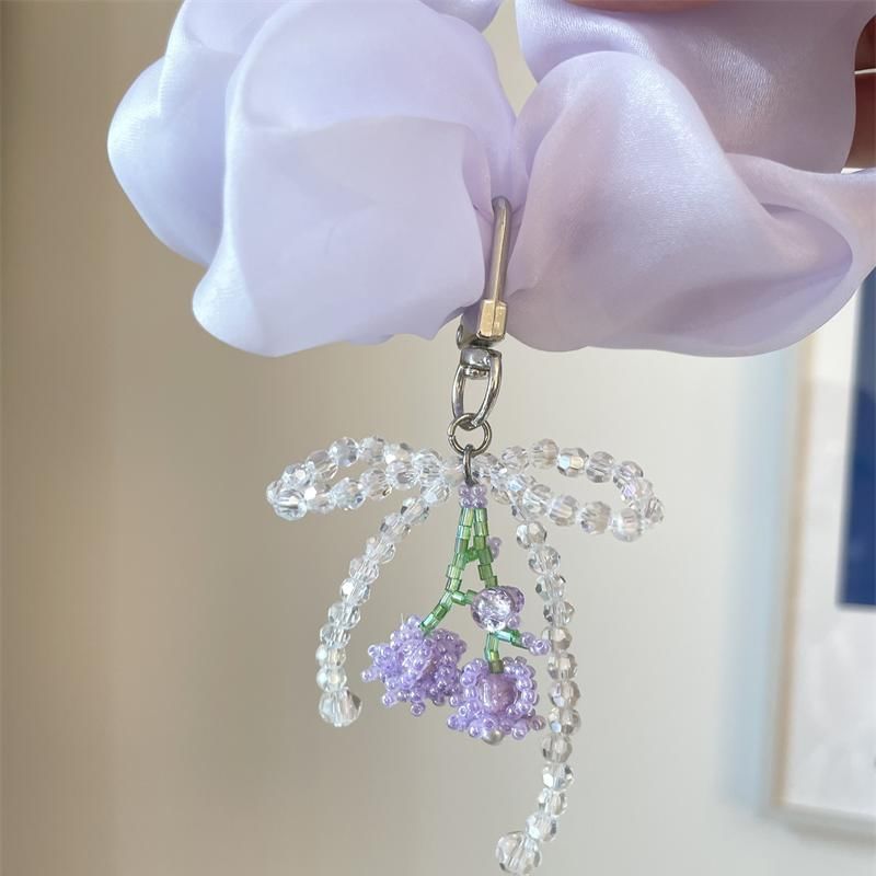Flower Bow Phone Charm Beaded