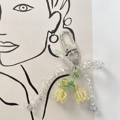 Flower Bow Phone Charm Beaded