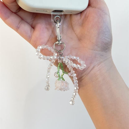 Flower Bow Phone Charm Beaded