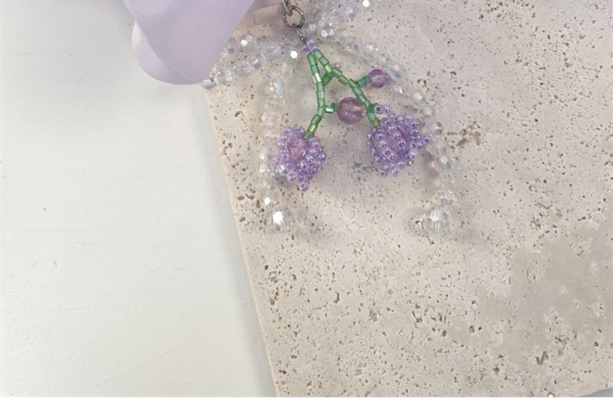 Flower Bow Phone Charm Beaded