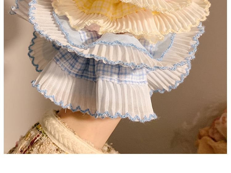 Plaid Panel Pleated Scrunchie