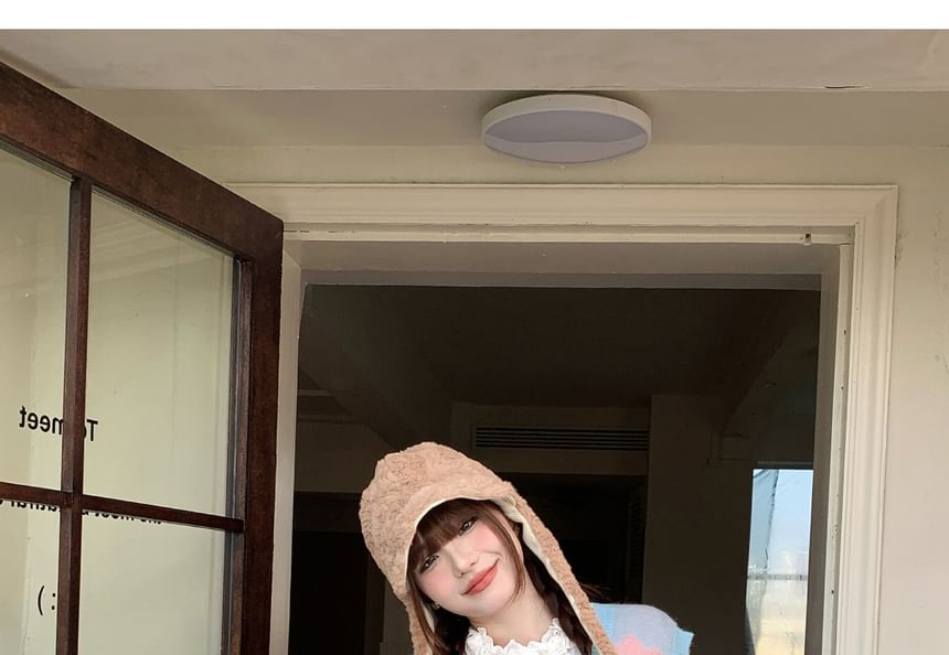 Sleeveless Crewneck Floral Pattern Knit Shift Dress