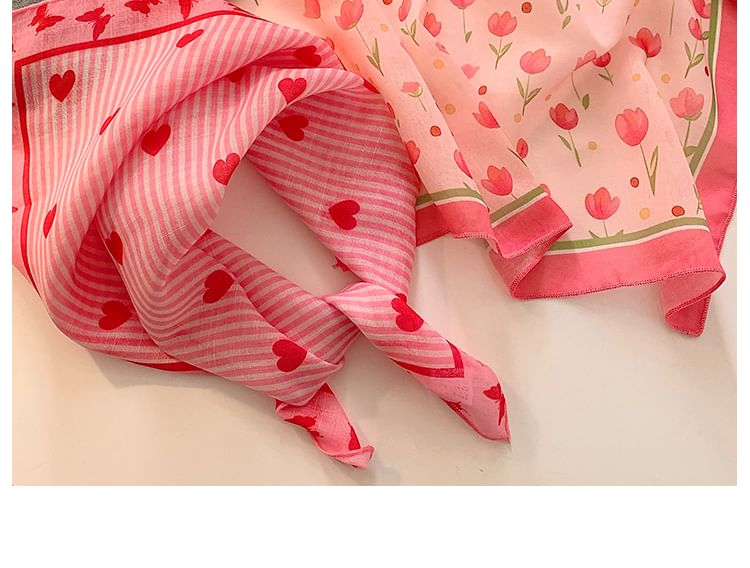 Print Cotton Scarf Head Designs) Linen (Various