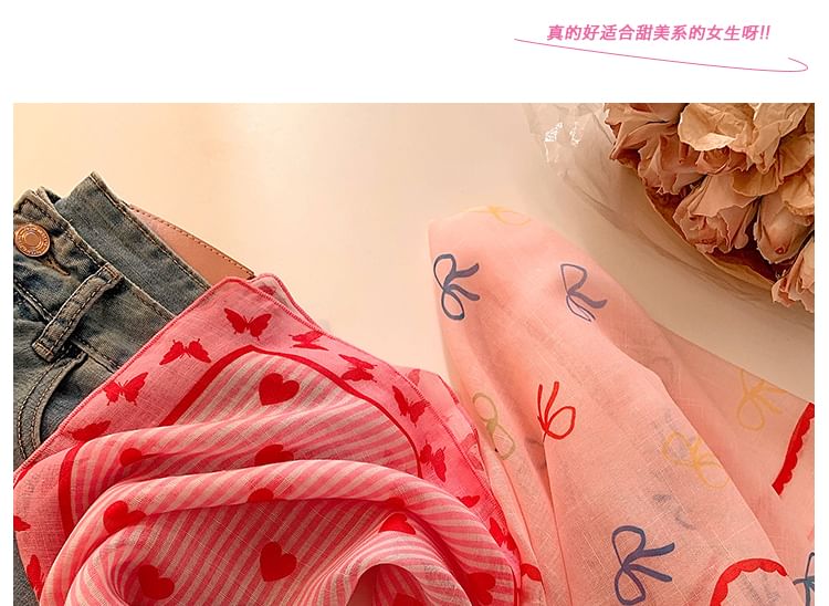 Print Cotton Scarf Head Designs) Linen (Various