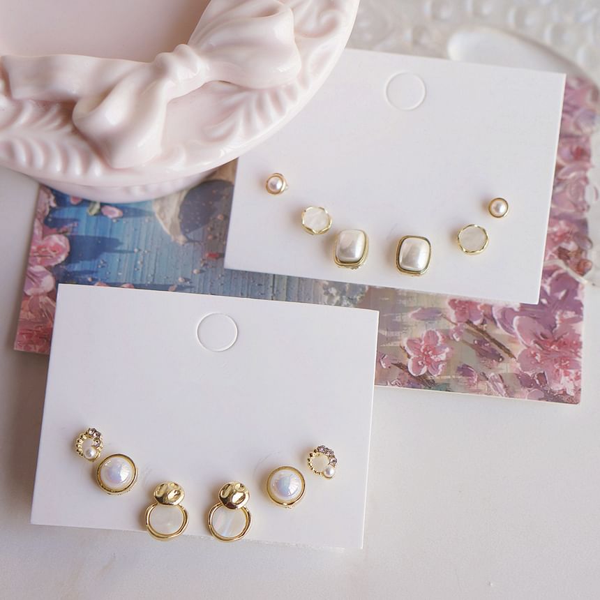 Faux Pearl Stud Set Earring