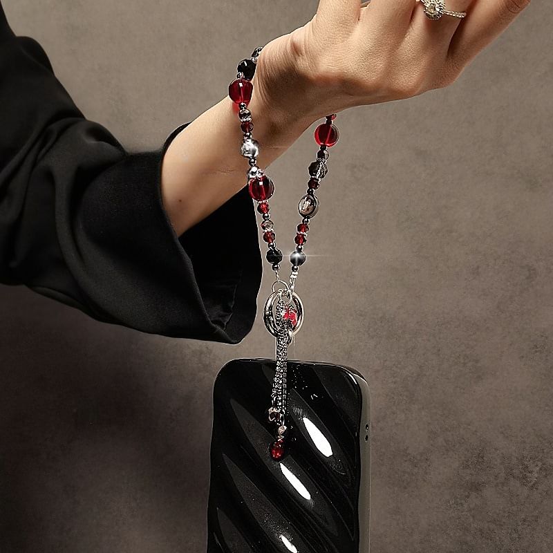 Strap Crystal Faux Phone Bow