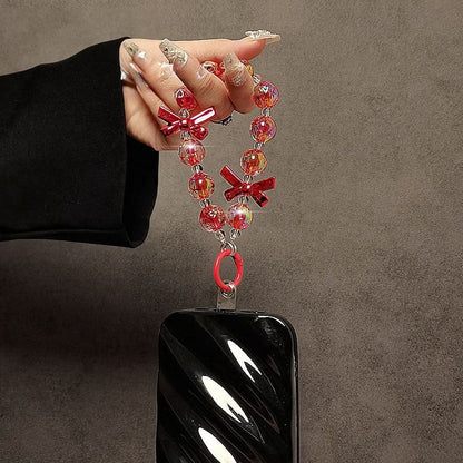 Bow Strap Faux Crystal Phone