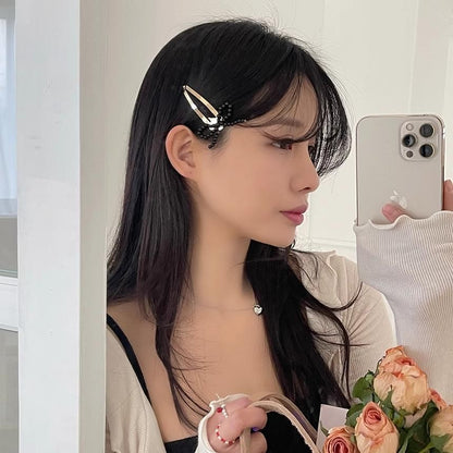 Bow Clip Hair Set Alloy Beaded