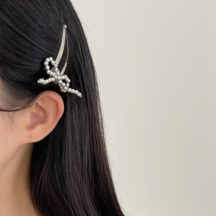 Bow Clip Hair Set Alloy Beaded