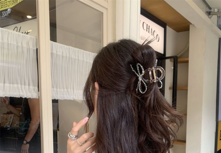 Acrylic Beaded Hair Claw Bow