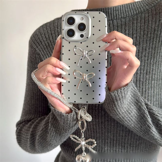 Strap Set Phone Dot Bow / Case Polka