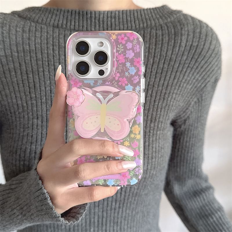 Phone Case Magnetic Floral (Compatible MagSafe) with Print