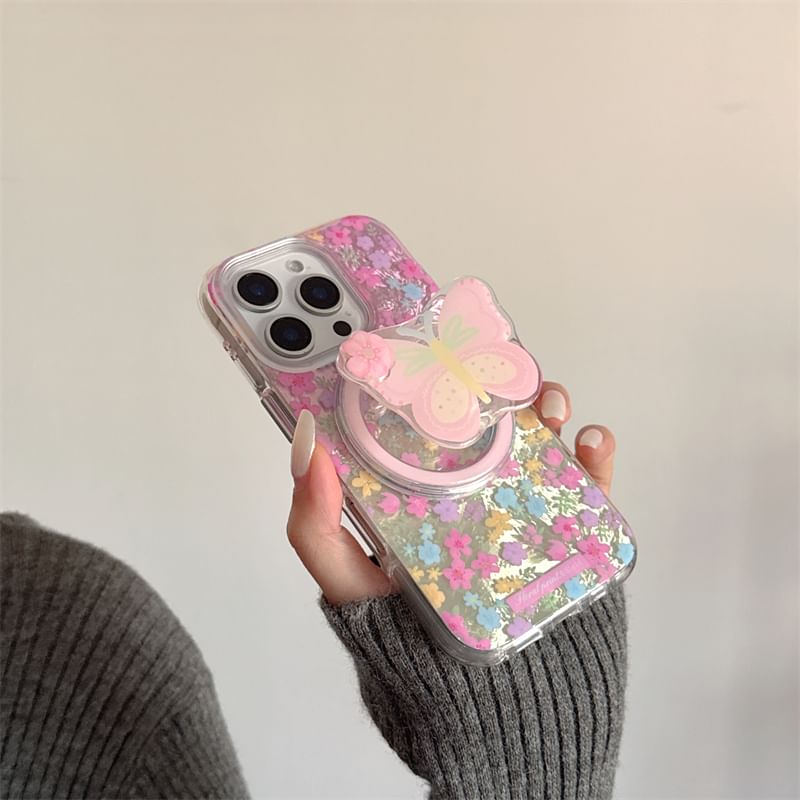 Phone Case Magnetic Floral (Compatible MagSafe) with Print