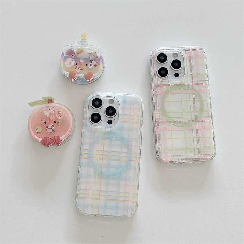 Magnetic Case with MagSafe) Plaid Phone (Compatible
