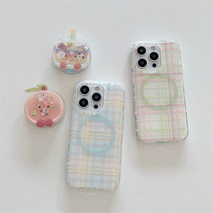 Magnetic Case with MagSafe) Plaid Phone (Compatible