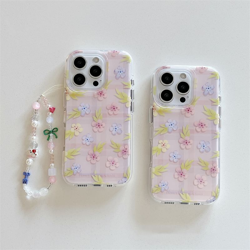 Set / Phone Floral Strap Case