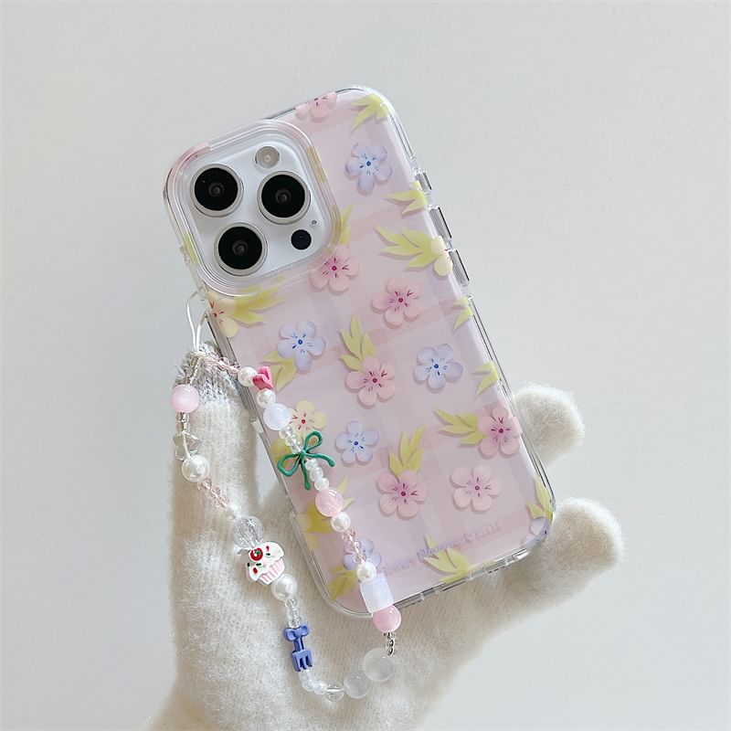 Set / Phone Floral Strap Case