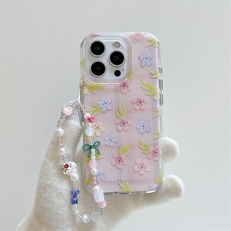 Set / Phone Floral Strap Case