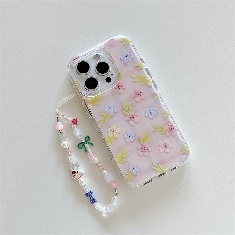 Set / Phone Floral Strap Case