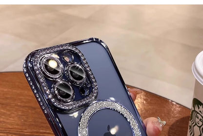 (Compatible Case Magnetic MagSafe) with Phone Embellished