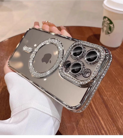 (Compatible Case Magnetic MagSafe) with Phone Embellished