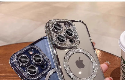 (Compatible Case Magnetic MagSafe) with Phone Embellished