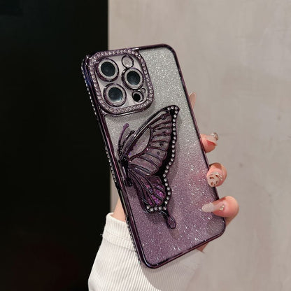 Butterfly Embellished Phone Stand Case