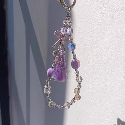 Lanyard Pad Strap Crystal Faux Bow Phone with
