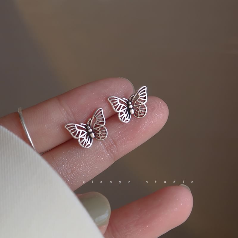 S925 Stud Butterfly Silver Sterling Earring