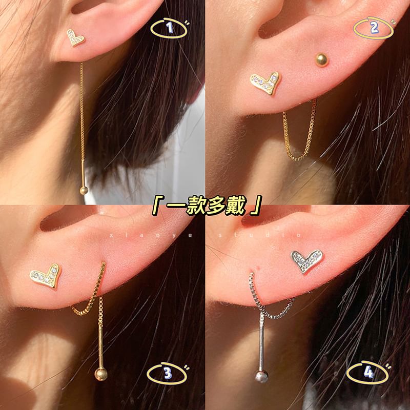 Dangle Heart Earring Alloy