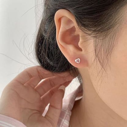 Stud Earring Alloy Rhinestone Heart