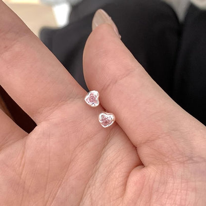 Stud Earring Alloy Rhinestone Heart