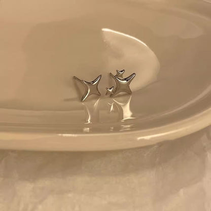 Star Stud Earring Alloy Asymmetrical