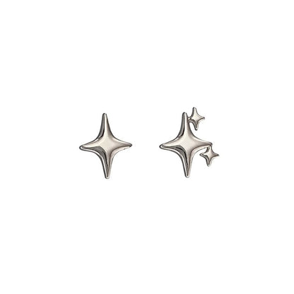 Star Stud Earring Alloy Asymmetrical