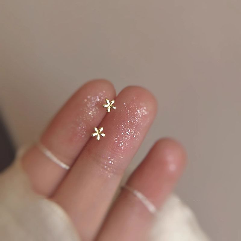 Earring Floral Stud Alloy