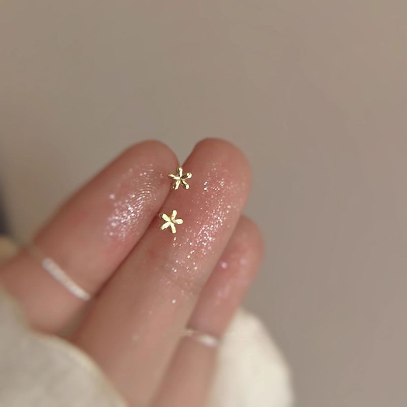 Earring Floral Stud Alloy