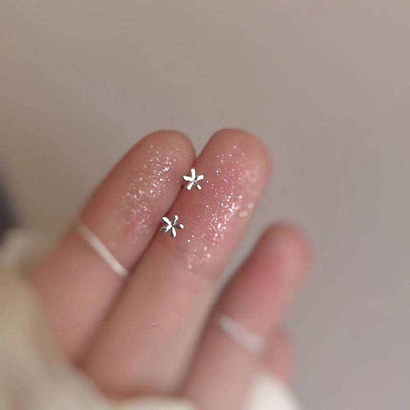 Earring Floral Stud Alloy