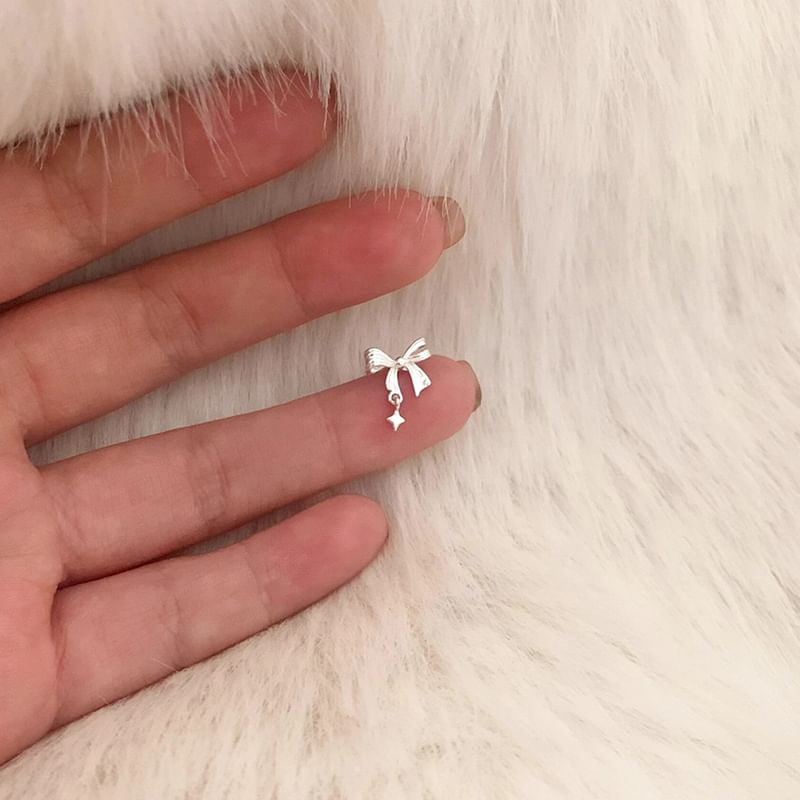 Earring Alloy Drop Bow