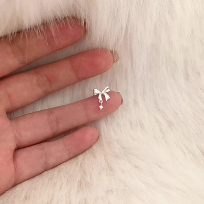 Earring Alloy Drop Bow
