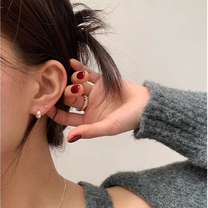 925 Hoop Sterling Silver Glossy Earring
