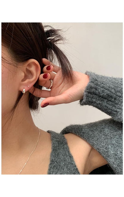925 Hoop Sterling Silver Glossy Earring