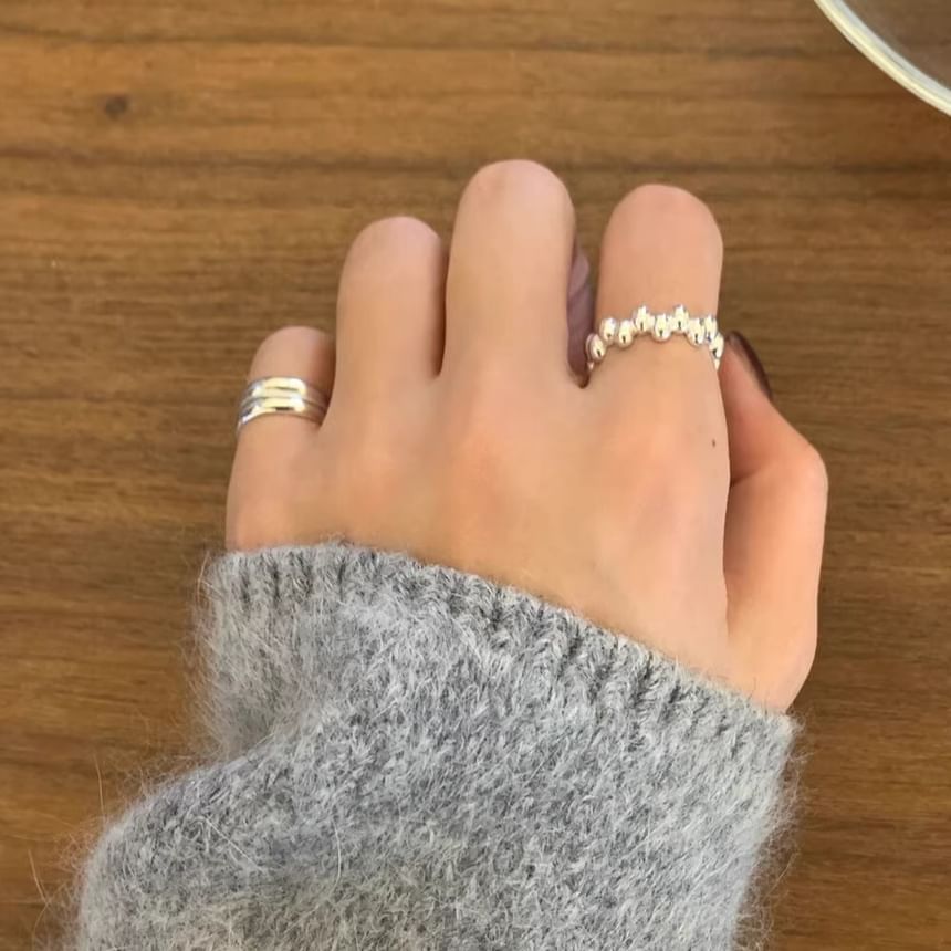 Open Silver Sterling 925 Glossy Ring