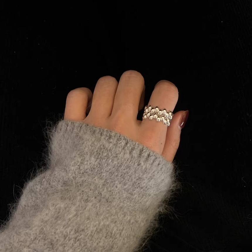 Open Silver Sterling 925 Glossy Ring