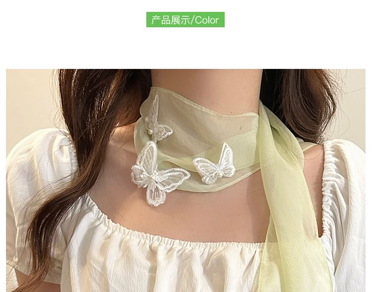 Scarf Applique Butterfly Mesh