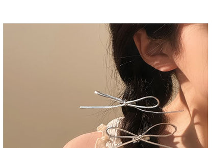 Clip Hair Metallic Bow Set
