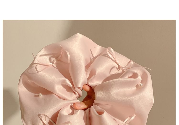 Plain Bow Satin Scrunchie