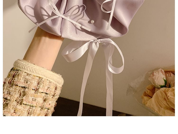 Plain Bow Satin Scrunchie