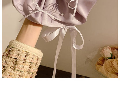 Plain Bow Satin Scrunchie