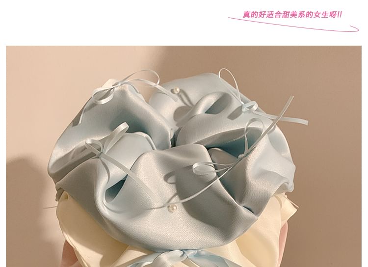 Plain Bow Satin Scrunchie