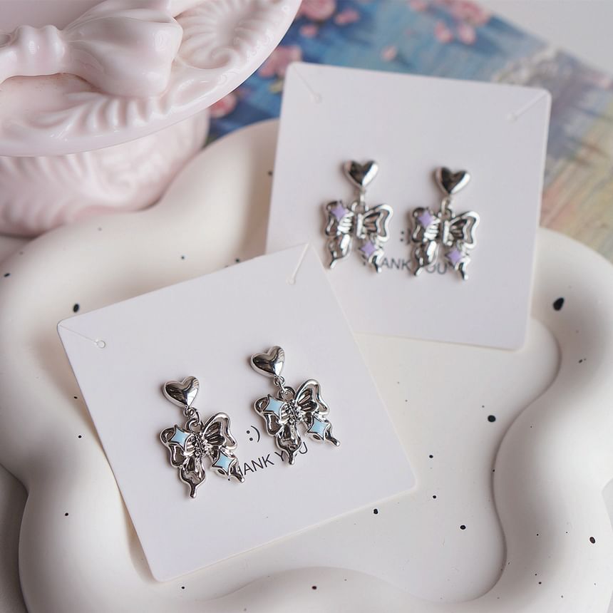 Earring Clip-On / Drop Butterfly